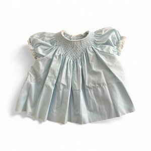 Classic Light Blue Smocked Baby Dress